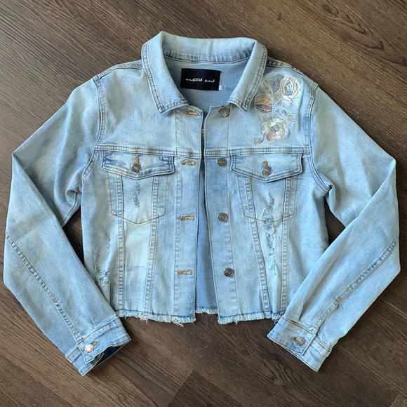 Mustard Seed Embroidered Denim Jacket 